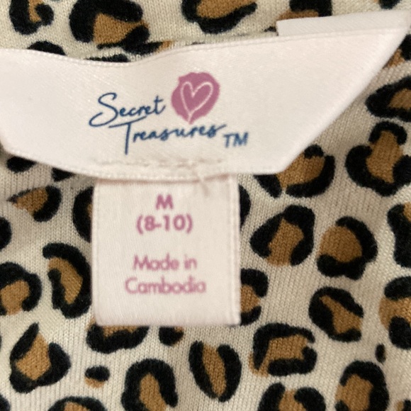 Secret Treasures Animal Print PJ Set Soft Elastic Waist Side Pockets Size M - Picture 7 of 8